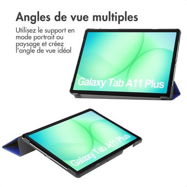 imoshion Coque tablette Trifold pour Samsung Galaxy Tab A11 Plus - Cobalt Blue