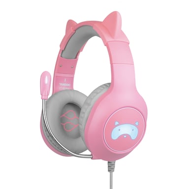 FR-TEC Tanooki Casque Avec fil Arceau Jouer Gris, Rose