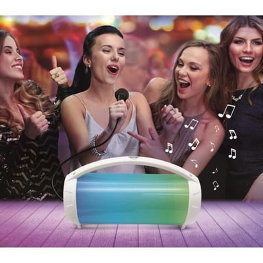FLASHBOOM Altavoz Bluetooth portátil totalmente iluminado con micrófono con cable desmontable iParty - LEXIBOOK