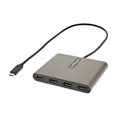 StarTech.com Adaptador USB-C a 4 Puertos HDMI - Tarjeta Gráfica y de Vídeo Externa - Dongle Llave USB Tipo C a 4x HDMI - 1080p a 60Hz - Conversor Mult