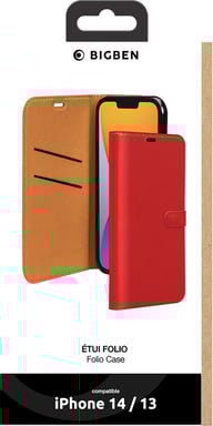 Cartera Folio iPhone 14 Rojo - Bigben cierre con lengüeta magnética