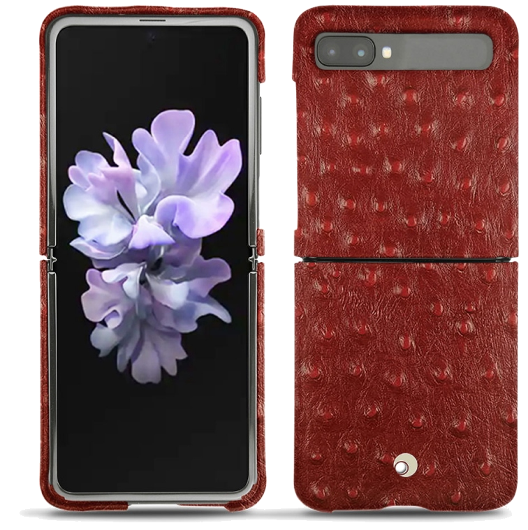 Coque cuir Samsung Galaxy Z Flip - Seconde peauRouge