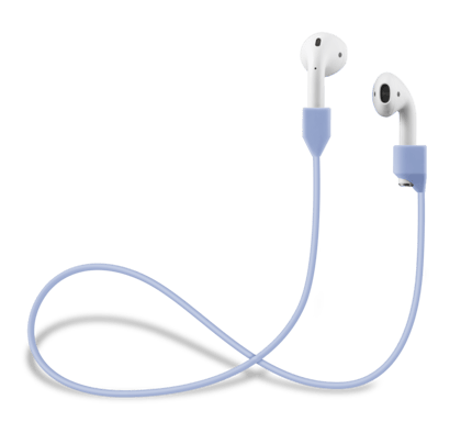 Sangle en gel de silicone doux avec clips aimantés pour AirPods/ AirPods Pro, Bleu Lilas