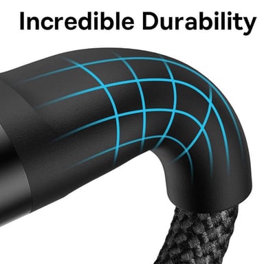 Baseus Flash Series 2 3 en 1 cable de carga rápida - USB-C a USB-C / Lightning / Micro-USB - 100 vatios - 1,5 metros - Negro