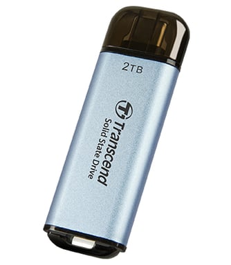 Transcend ESD300 Tecnología Thunderbolt (Rayo) 2 TB USB tipo A a USB tipo C USB 3.2 Gen 2x2 Azul