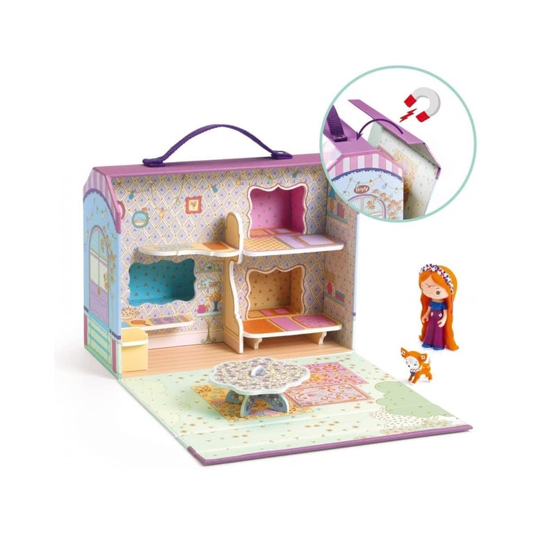 Maison de Bluchka et Indie Figurines Tinyly avec Roulotte Transportable Neuf