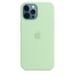 Coque en silicone avec MagSafe pour iPhone 12 Pro Max Vert Pistache