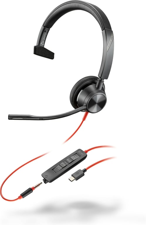 Poly Blackwire 3315 Blackwire 3300 series micro casque sur oreille filaire jack 3 5mm USB C - vue 4