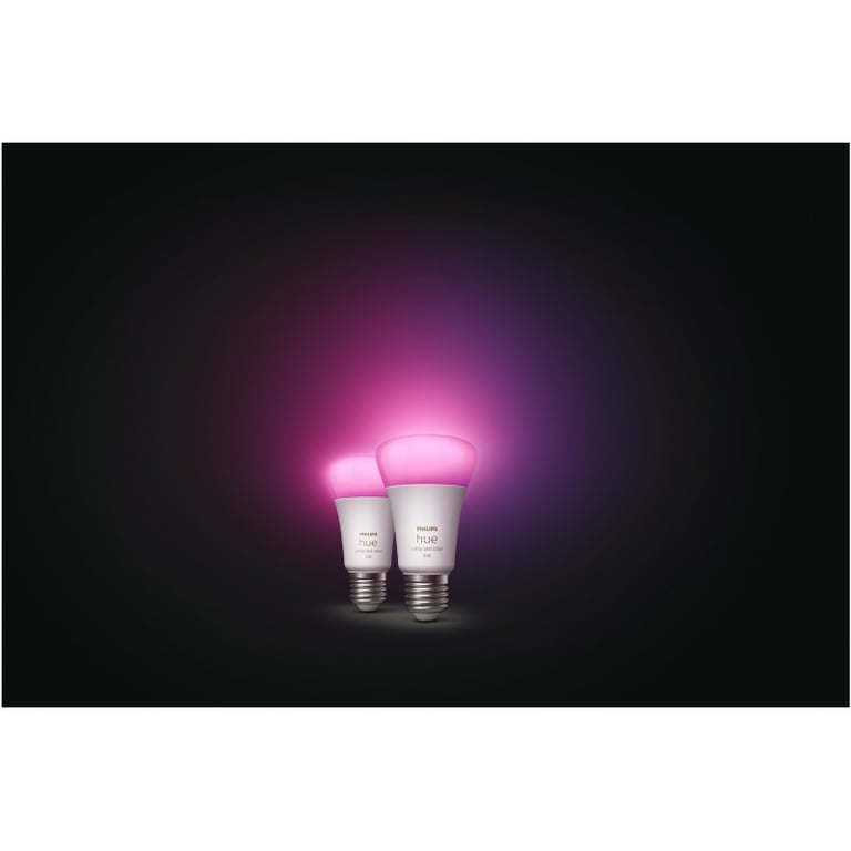 Ampoule Connectée Philips Hue W&C E27 – Pack de 2, 11 W, 1100 Lumens, Lumière Blanche et Couleur - vue 5
