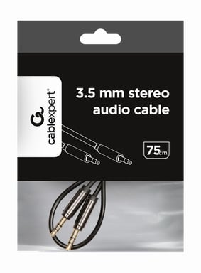 Gembird Cable CCAP-444-0.75M (Mini Jack M - Mini Jack M 0,75m black color) câble audio 3,5mm Noir