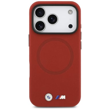 Custodia BMW M FW Metal Logo MagSafe per iPhone 17 Pro, rossa