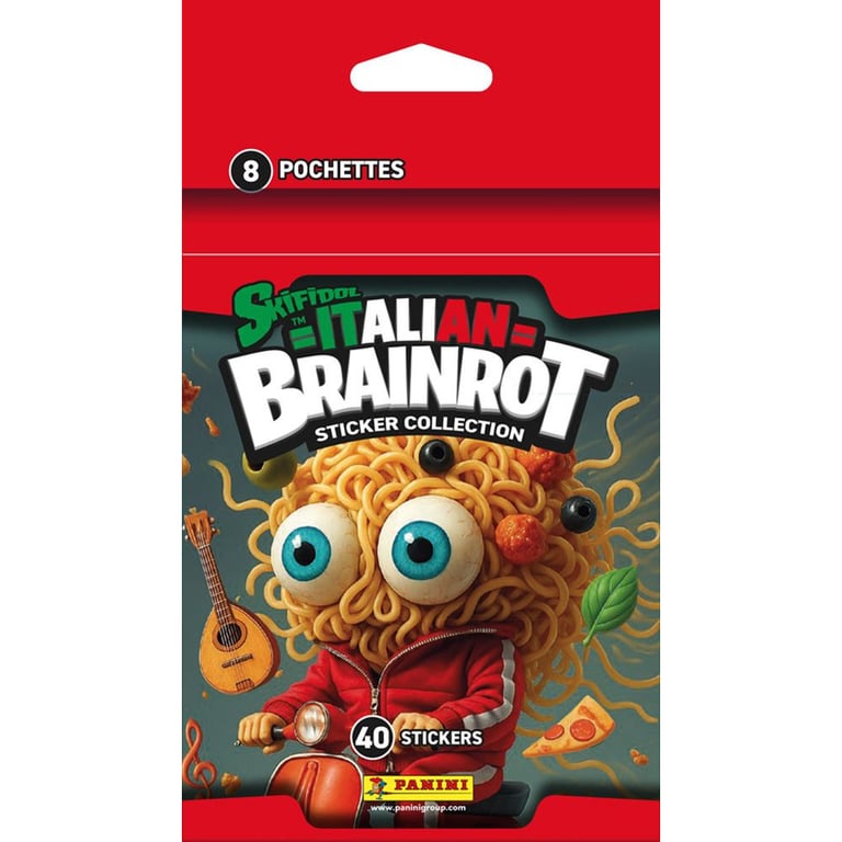 Cartes à collectionner Panini Skifidol Italian Brainrot Stickers Blister 8 pochettes - vue 2
