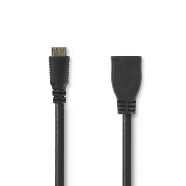 Nedis CVGP34590BK02 cable HDMI 0,2 m HDMI Type C (Mini) HDMI tipo A (Estándar) Negro