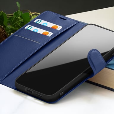 Zanaé Funda tipo cartera para Samsung A42 5G con soporte y lengüeta magnética Azul oscuro