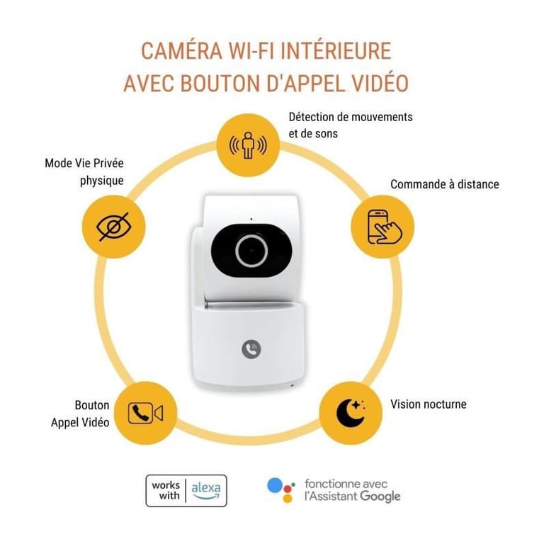 Caméra de surveillance KONYKS CAMINI CARE 2 Intérieur Wifi avec sirène et bouton d'appel vidéo - vue 3