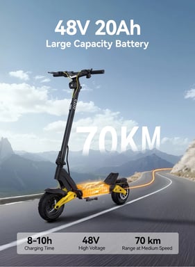 Trottinette électrique pliable OOTD S10 10'' Moteur 1400W Batterie 48V 20Ah