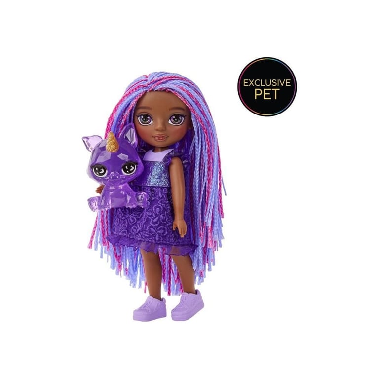MGA Entertainment Rainbow High Littles - Poupée 15cm + animal de compagnie - Violet Foncé - Dès 4ans