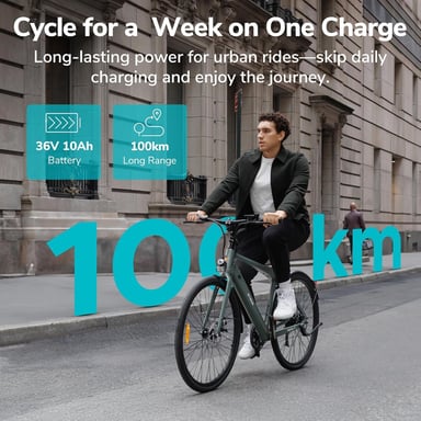 Bicicleta eléctrica urbana ultraligera Engwe MapFour N1 Air de 250 W y 700 x 38 C de fibra de carbono, 360 Wh, con sensor de par y batería de 36 V y 10 Ah
