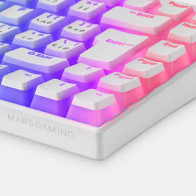 Mars Gaming MKCLOUDWBFR clavier Jouer USB + Bluetooth AZERTY Français Blanc