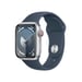 Watch Series 9 GPS + Cellulaire, boitier en aluminium de 41 mm avec boucle en caoutchouc, Bleu, M/L