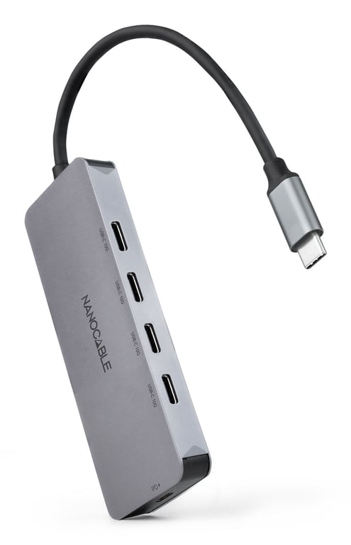 Hub Nanocable USB C 3.2 avec 4x Ports USB C 3.2 + 1 Port USB C PD Vitesse de transfert jusqu'à 10Gbps Câble 0 10m Neuf