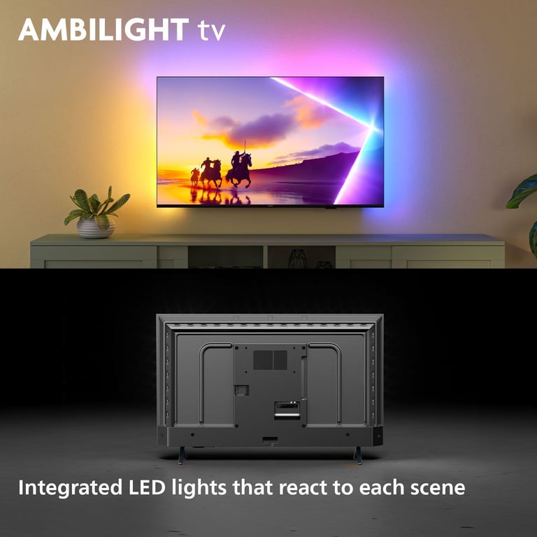 Ambilight 126 cm 4K QLED 55PUS8400 HDR10+ Dolby Atmos et DTS:X - vue 7