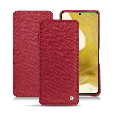 Housse cuir Samsung Galaxy S22 -  - Rouge - Cuir saffiano