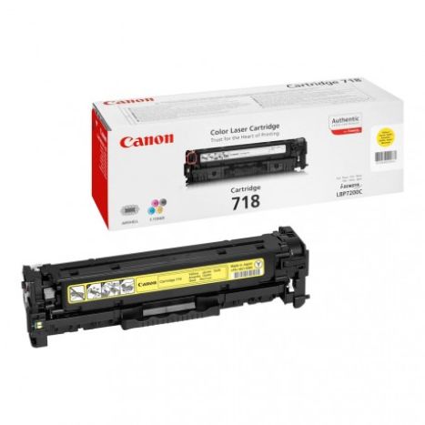 Toner jaune d'origine Canon 718 - 2659B002Aa [Pag-2900] - Neuf