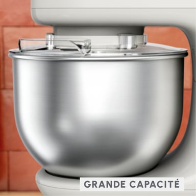 Robot pâtissier MOUX QA160110 avec bol en acier inoxydable de 4.8L et 6 vitesses