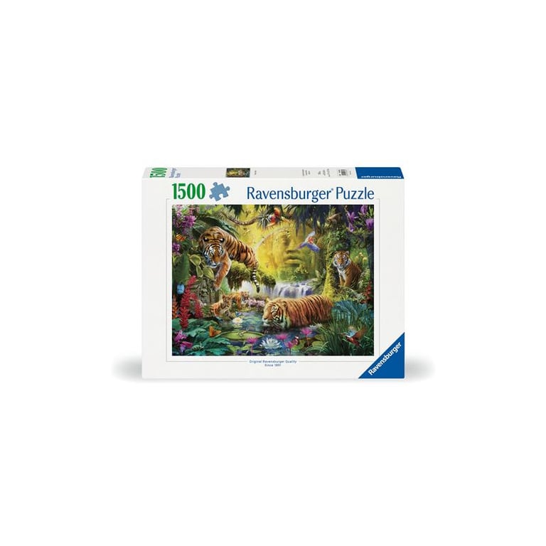 Ravensburger Puzzle Adulte Puzzle 1500 pièces Tigres au Plan d'eau Adultes et Enfants à partir de Puzzle de qualité supérieure 80x60cm Animaux Sauvages 12000696 - vue 1