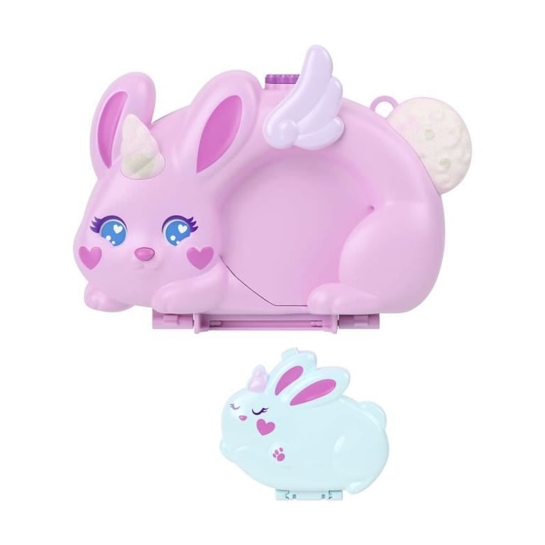 Polly Pocket - Coffret 2 en 1 Lapin - Avec 2 figurines et 12 accessoires - Polly Pocket - JFT88 - Neuf