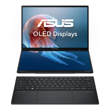 ASUS Zenbook Duo UX8406CA-PZ195X Intel Core Ultra 9 285H Hybride (2-en-1) 35,6 cm (14'') Écran tactile 3K 32 Go LPDDR5x-SDRAM 2 To SSD Wi-Fi 7 (802.11be) Windows 11 Pro Allemand Gris