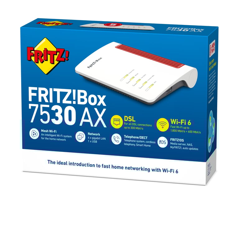 Box FRITZ! 7530 AX routeur sans fil Gigabit Ethernet Bi bande 2 4 GHz / 5 GHz Neuf - vue 2
