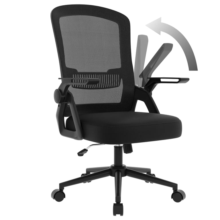 Chaise d'ordinateur pivotante avec accoudoir rabattable à 90° et support lombaire pour la maisonbureau Neuf - vue 4