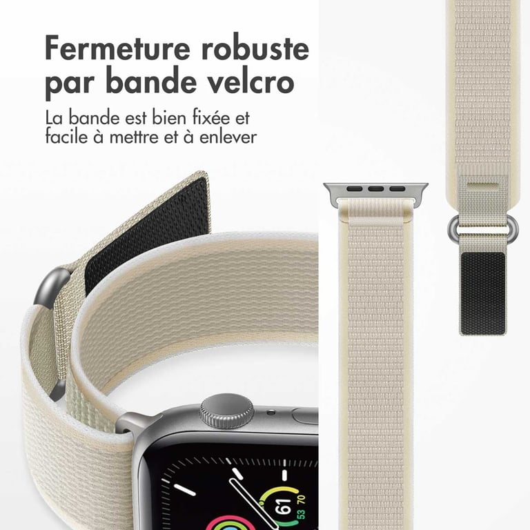 imoshion Bracelet en nylon Trail pour Apple Watch Series 1 á 10 / SE / Ultra 2 44454649 mm Starlight Neuf - vue 3