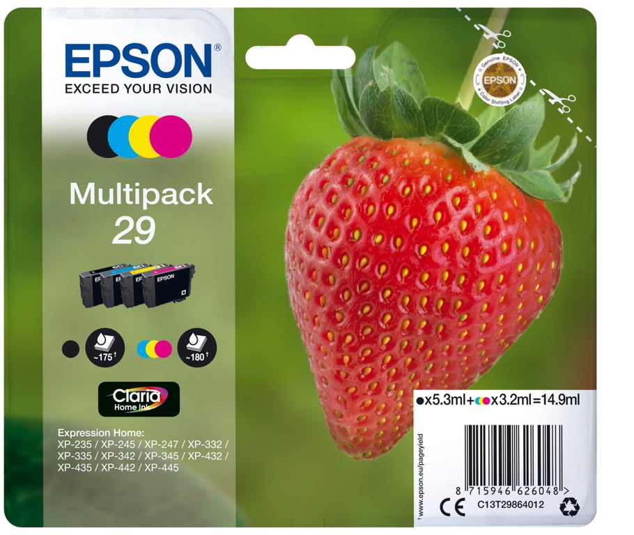 Cartouche originale EPSON T29 MULTIPACK C13T29864010 - Neuf