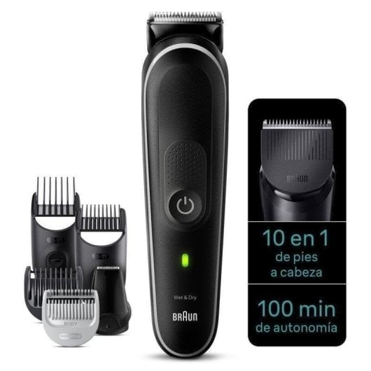 Tondeuse Multifonctionnelle Braun MGK5440 sans Fil 100min 18 Longueurs 9 Sabots Etanche