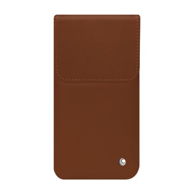 Pochette cuir Apple iPhone 16 Plus -  - Marron - Cuir lisse