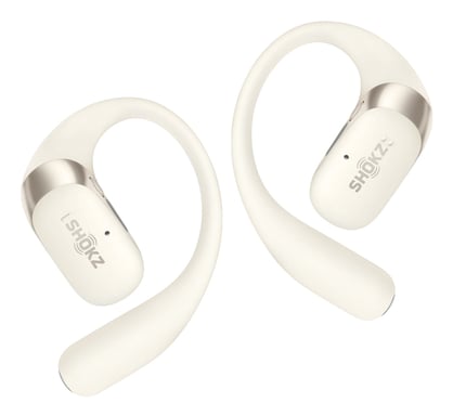 Cuffie wireless Shokz OpenFit 2 con ganci auricolari, Beige