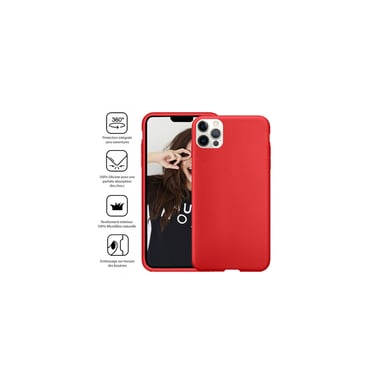 JAYM - Custodia Premium in silicone rosso per Apple iPhone 12 Pro Max (6.7) - 100% silicone e microfibra - rinforzata e ultra morbida