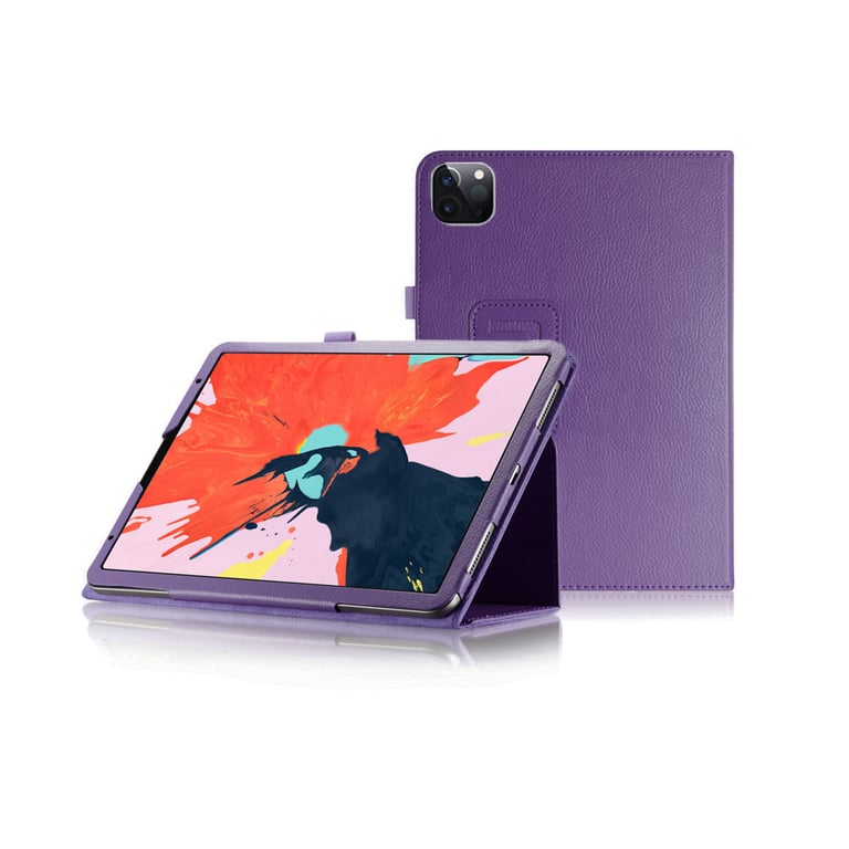 Housse Apple iPad Pro 12.9 Pouces 2022 / iPad Pro 12,9 2021 / iPad Pro 12,9  2020 6e/5e/4eme generation violette - Etui pochette coque protection