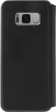 Ferrari Heritage Coque clapet en cuir véritable pour Samsung Galaxy S8+, Noir