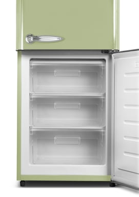 Schneider SCCB300V-VAE - Réfrigérateur combiné 304L Vintage Vert amande