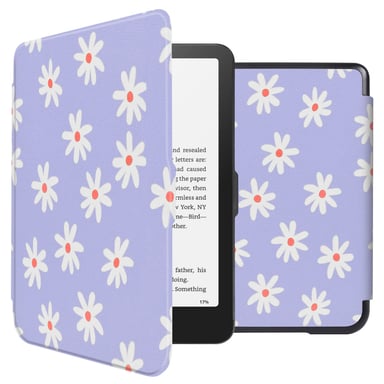 imoshion Design Slim Hard Case Sleepcover pour Amazon Kindle Paperwhite (2024) / Paperwhite Signature Edition (2024) / Colorsoft (2024) / Colorsoft Signature Edition (2024) - Flowers Distance