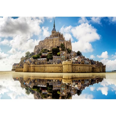 Puzzle Nathan de 1000 piezas de la Abadía del Mont-Saint-Michel - Colección Des Racines et des Ailes