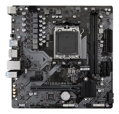 GIGABYTE A620M H Carte Mère - Prend en charge les processeurs AMD Ryzen 8000, VRM numérique 5+2+2 phases, jusqu'à 7200MHz DDR5 (OC), 1xPCIe 4.0 M.2, LAN GbE, USB 3.2 Gen 1