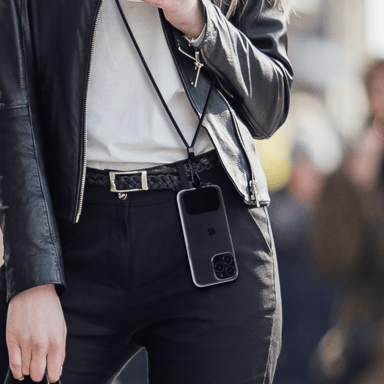 Tracolla universale e linguetta di fissaggio, nero notte