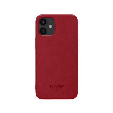 Funda de gamuza Alcántara para Apple iPhone 12 mini, rojo rubí