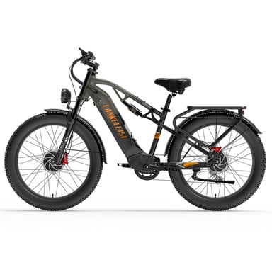 VéLo Électrique MG800MAX | Vitesse Max 48 km/h | Autonomie 55-70 km | Moteur 1000W*2 | Batterie 48V 20Ah | Pneus 26 Pouces | Noir Gris