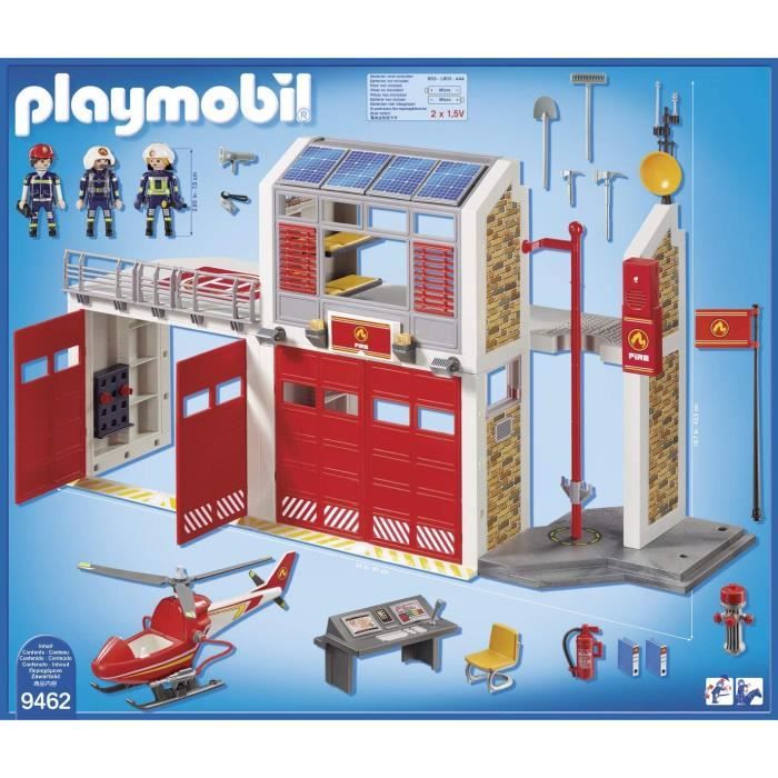 Playmobil 9462 City Action : Caserne de pompiers avec hélicoptère Playmobil - vue 8